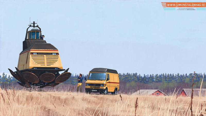 Illustration for article titled Cool paintings show the everyday life of a post-futuristic world